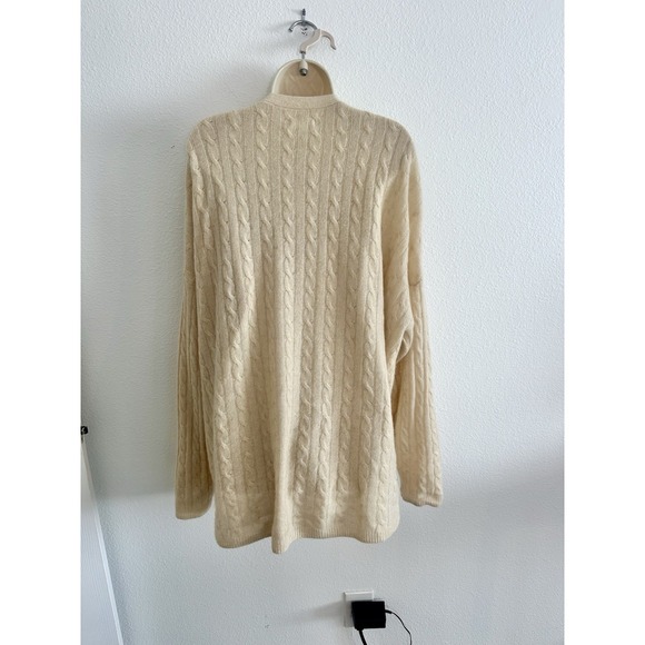 Reformation Cashmere Cardigan NWT Giusta Oversized Sweater Beige Sz L Cable Knit - Picture 8 of 9